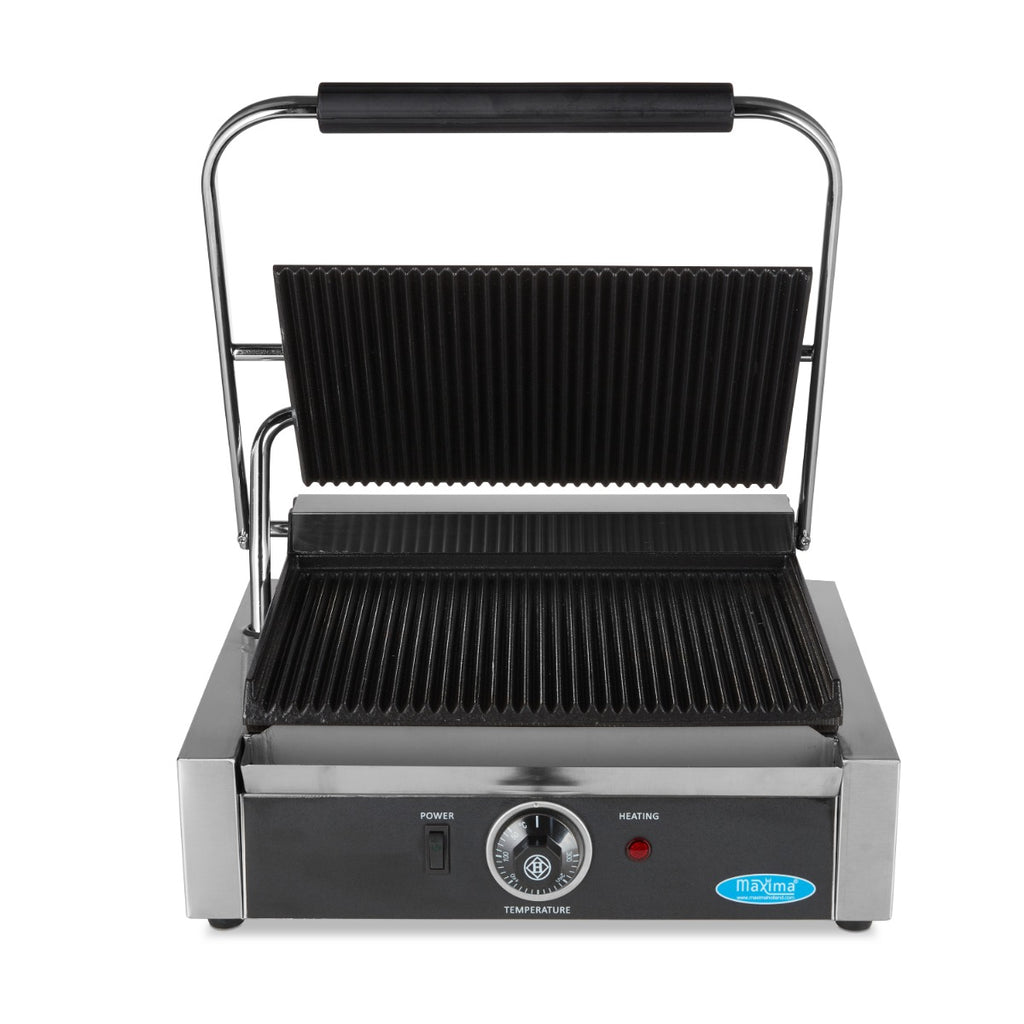 Grill a contatto - Professionale - rigato - piastra singola - 33,5cm