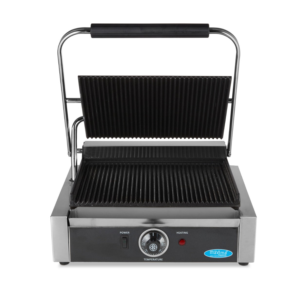 Grill a contatto - Professionale - rigato - piastra singola - 33,5cm