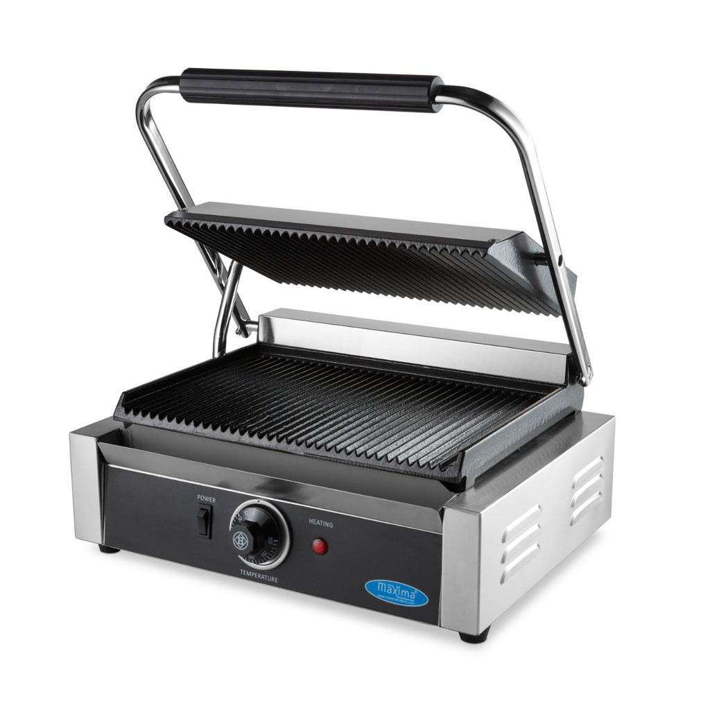 Grill a contatto - Professionale - rigato - piastra singola - 33,5cm