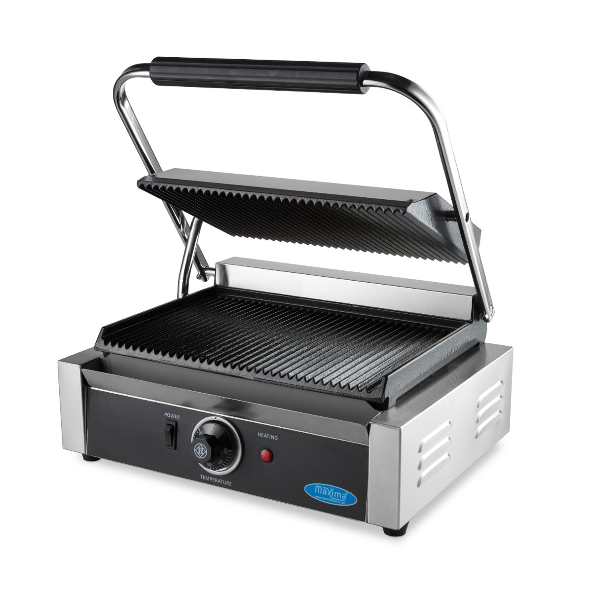 Grill a contatto - Professionale - rigato - piastra singola - 33,5cm