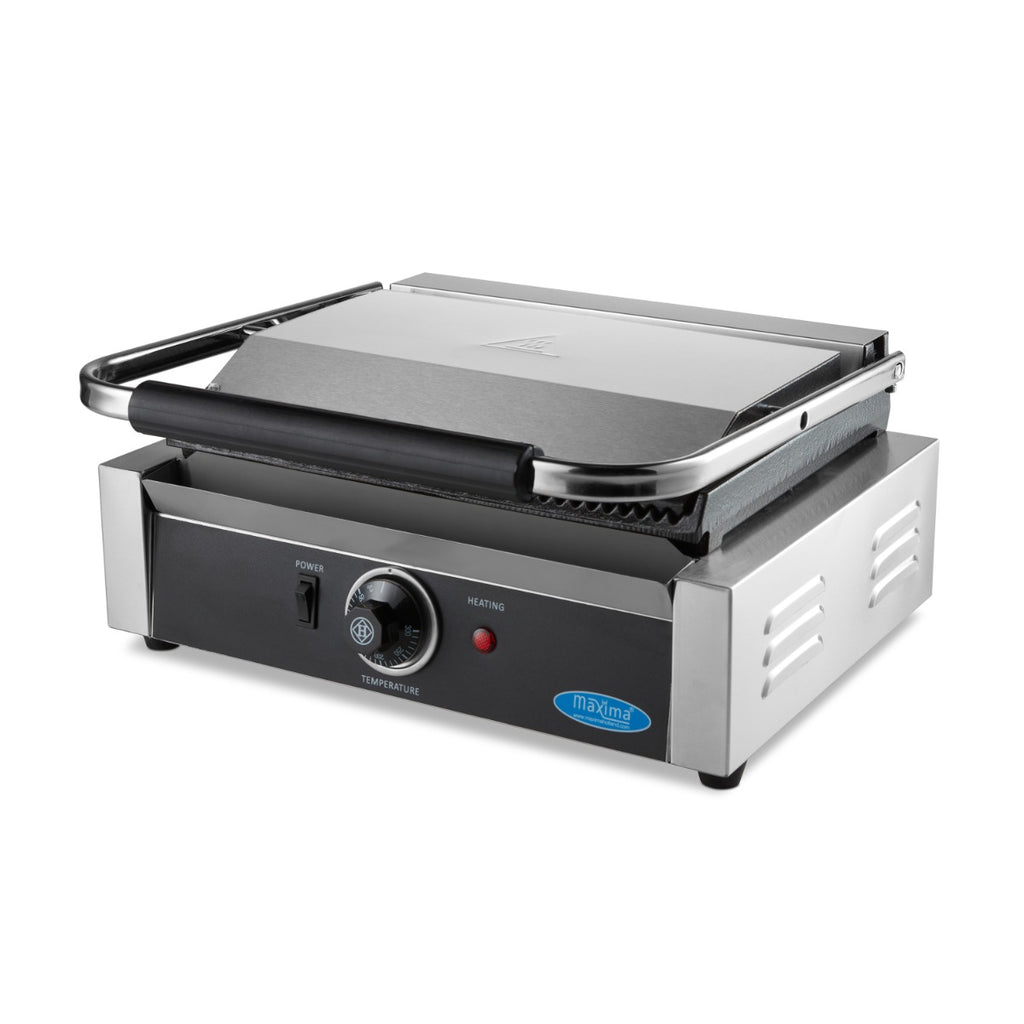 Grill a contatto - Professionale - rigato - piastra singola - 33,5cm
