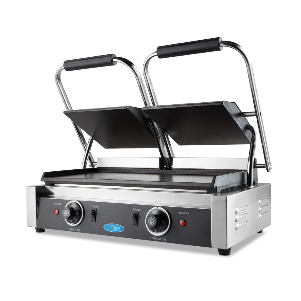 Grill a contatto - Professionale - liscio - piastra doppia - 2 x 22cm