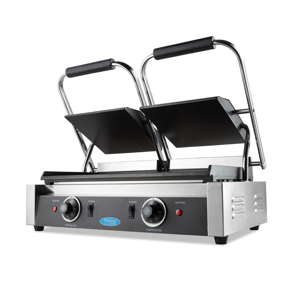 Grill a contatto - Professionale - liscio - piastra doppia - 2 x 22cm