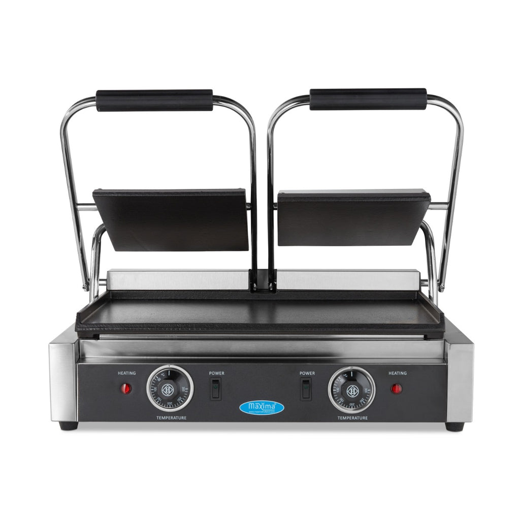Grill a contatto - Professionale - liscio - piastra doppia - 2 x 22cm