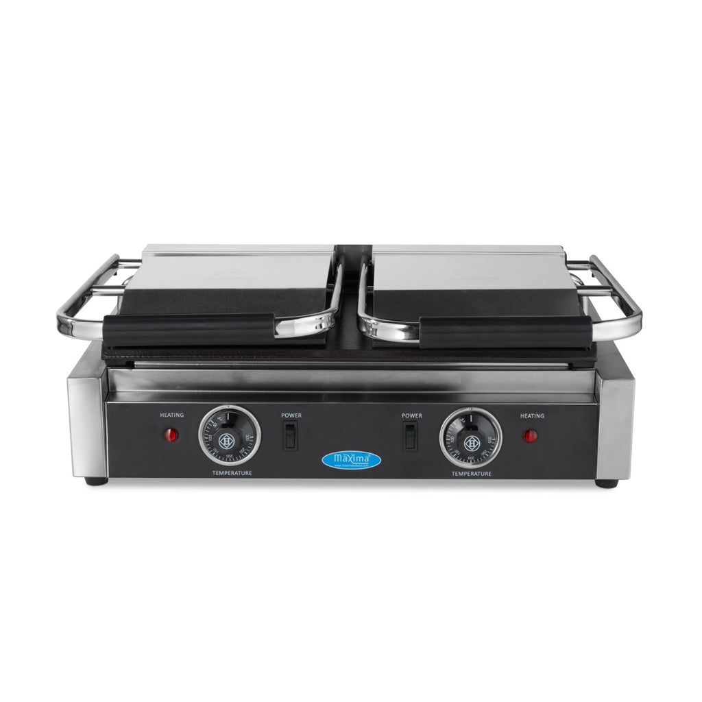 Grill a contatto - Professionale - liscio - piastra doppia - 2 x 22cm