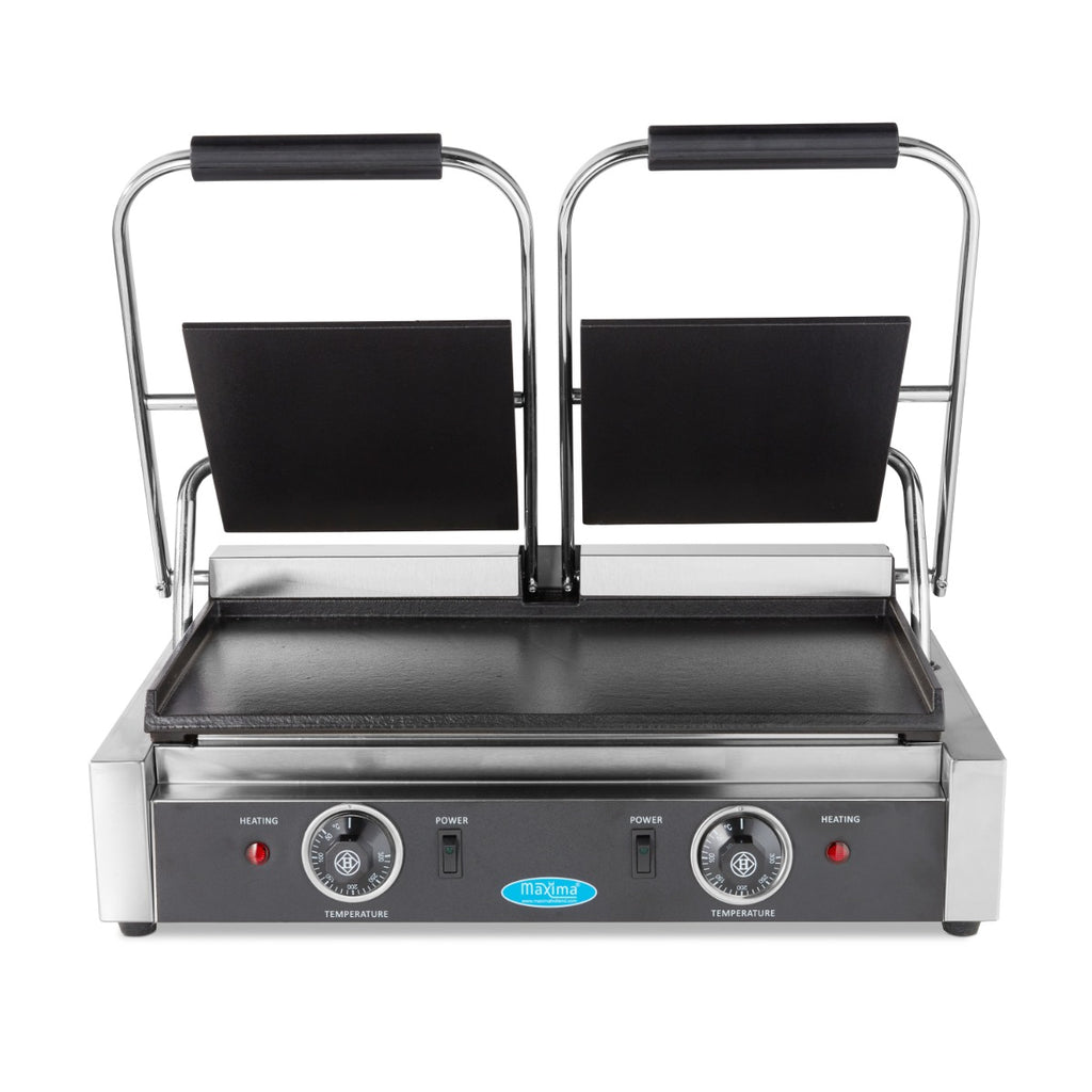 Grill a contatto - Professionale - liscio - piastra doppia - 2 x 22cm