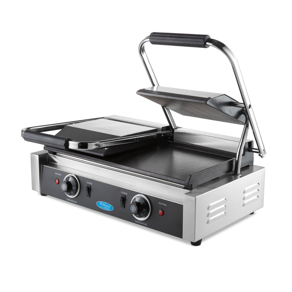 Grill a contatto - Professionale - liscio - piastra doppia - 2 x 22cm