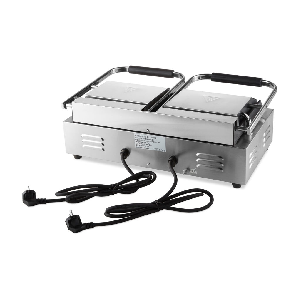 Grill a contatto - Professionale - liscio - piastra doppia - 2 x 22cm