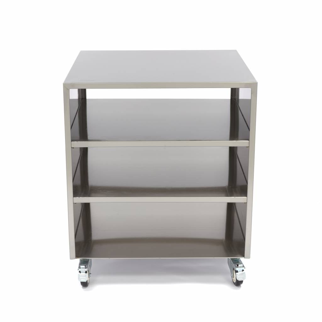 Edelstahl-Gerätetisch - Professionell - 60 x 60cm - Tragfähigkeit 120kg - Mit Rollen