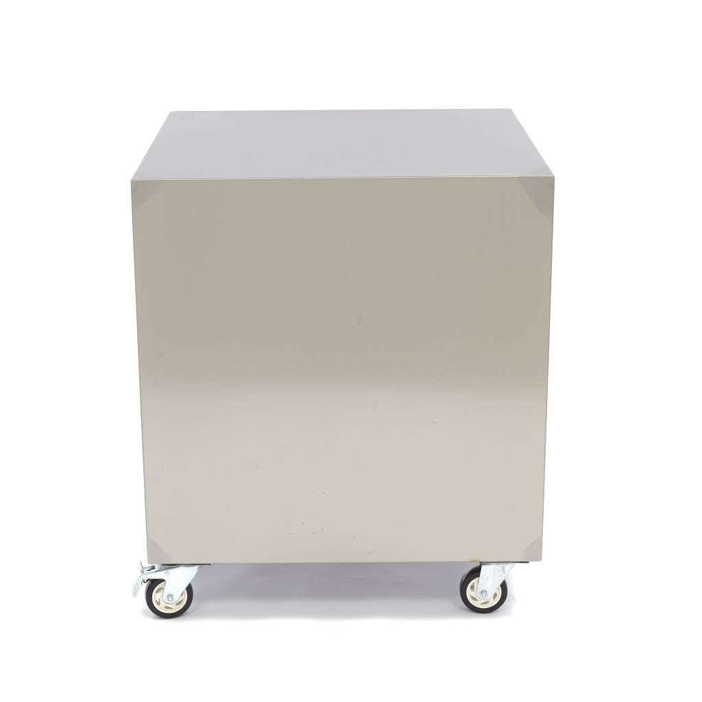 Edelstahl-Gerätetisch - Professionell - 60 x 60cm - Tragfähigkeit 120kg - Mit Rollen