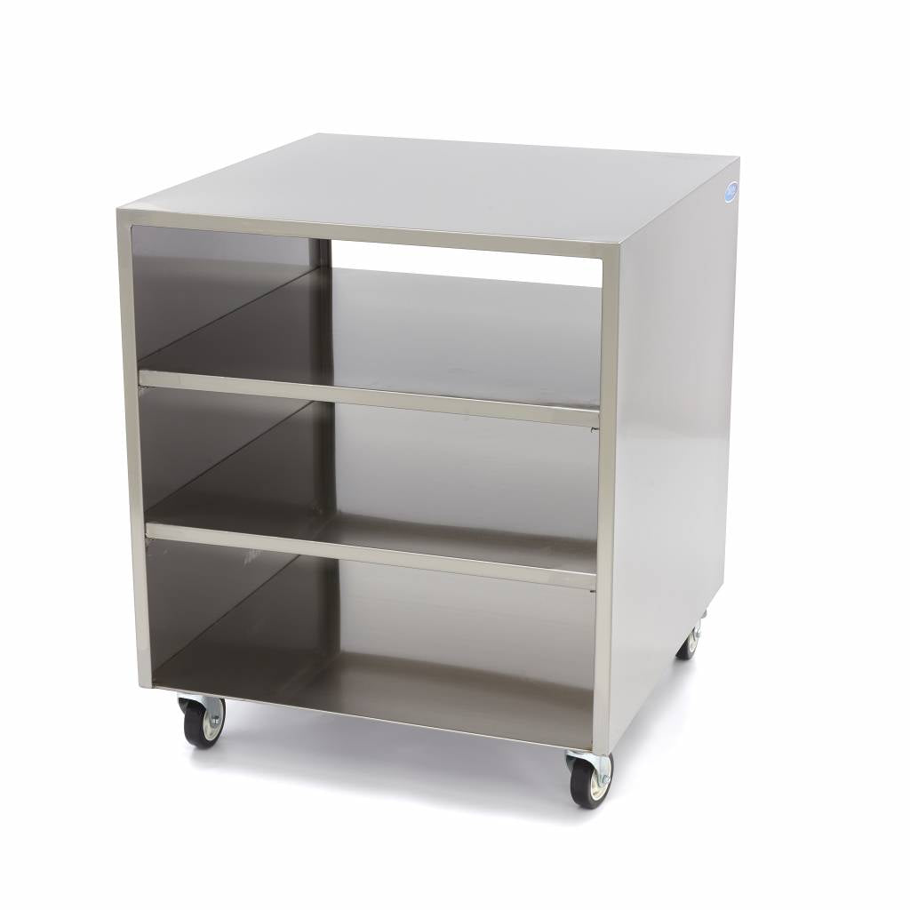 Edelstahl-Gerätetisch - Professionell - 60 x 60cm - Tragfähigkeit 120kg - Mit Rollen