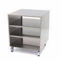 Edelstahl-Gerätetisch - Professionell - 60 x 60cm - Tragfähigkeit 120kg - Mit Rollen
