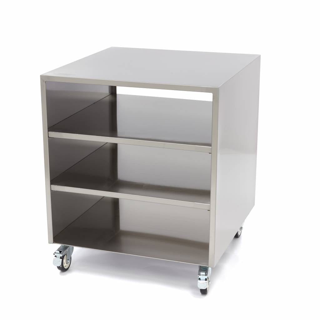 Edelstahl-Gerätetisch - Professionell - 60 x 60cm - Tragfähigkeit 120kg - Mit Rollen