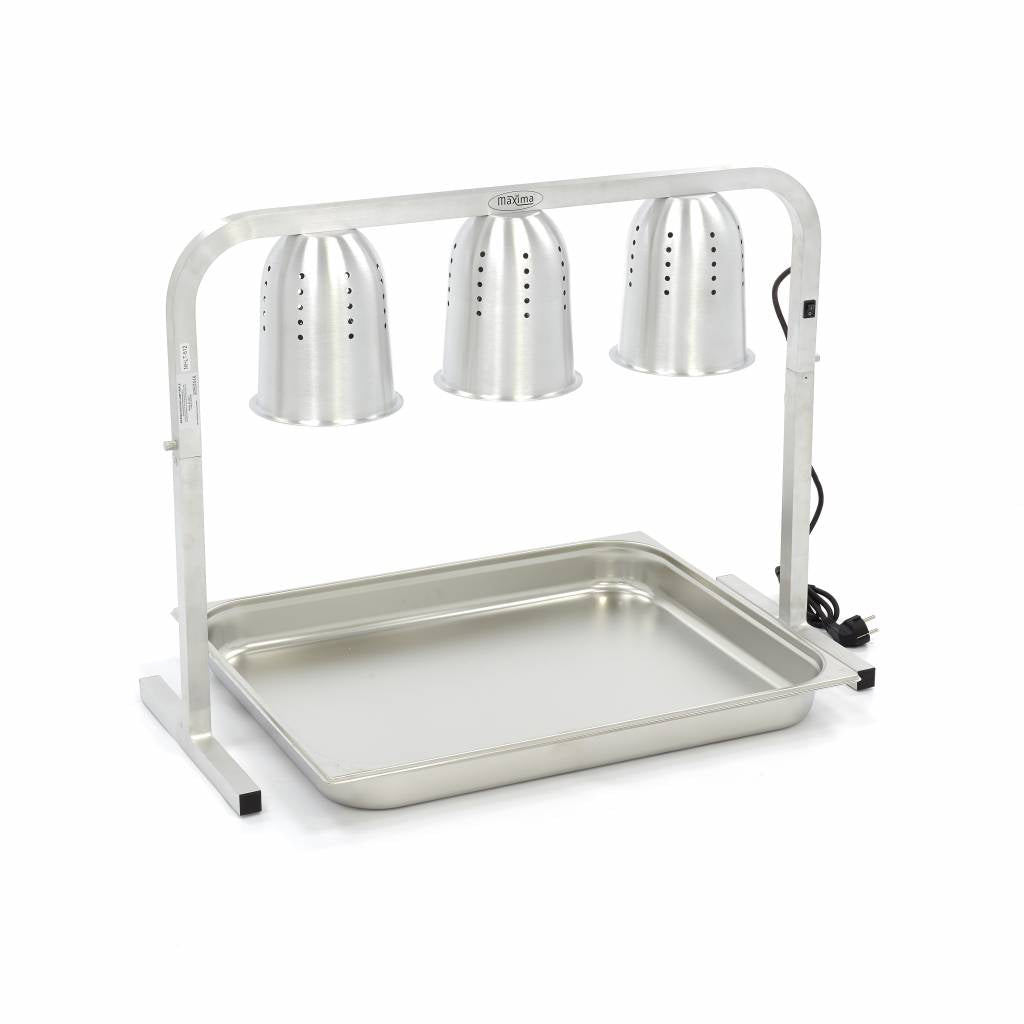 Lámpara de Calentamiento - Profesional - 3 Lámparas - incl 3 Lámparas y 1 x 2/1 GN Contenedor