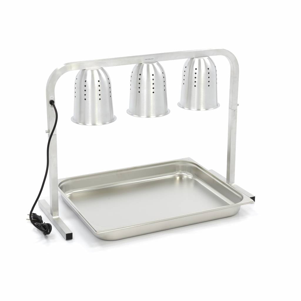 Lámpara de Calentamiento - Profesional - 3 Lámparas - incl 3 Lámparas y 1 x 2/1 GN Contenedor