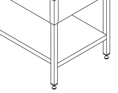 Spültisch - Professionell - 210 x 70cm - mit 2 Becken und Spritzschutz - inkl. Lagerregal