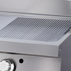 Heavy Duty Plancha - Profesional - Medio Ranurado - Unidad Doble - 70cm de Profundidad - Gas