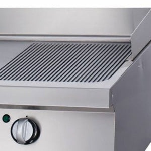 Heavy Duty Plancha - Profesional - Cromo Medio Ranurado - Unidad Doble - 70cm de Profundidad - Gas