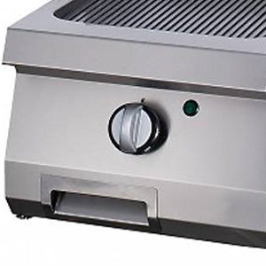 Hochleistungs-Grillplatte - Professionell - Gerillt, verchromt - Einzelgerät - 70 cm tief - Gas