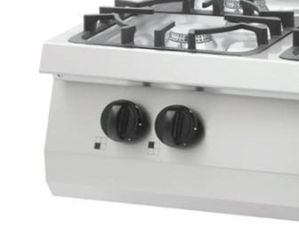 Heavy Duty Gasherd - Professionell - 4 Brenner - Doppeleinheit - 70cm tief - 24 kW - Gas