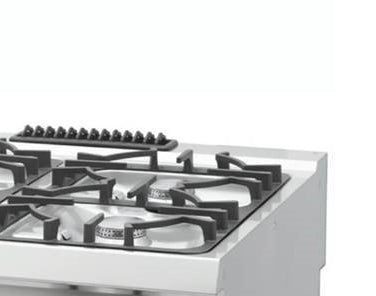 Heavy Duty Gasherd - Professionell - 4 Brenner - Doppeleinheit - 70cm tief - 24 kW - Gas