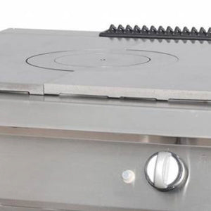 Heavy Duty Cucina a Piastra Radiante - Professionale - 1 Fuoco - Unità Doppia - 70cm di Profondità - Gas