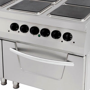 Premium Küchenherd - Professionell - 6 Platten - Dreifacheinheit - 90cm Tiefe - inkl. Backofen - Elektrisch