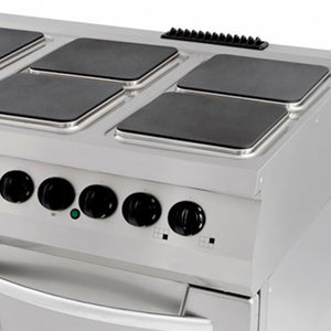 Premium Küchenherd - Professionell - 6 Platten - Dreifacheinheit - 90cm Tiefe - inkl. Backofen - Elektrisch