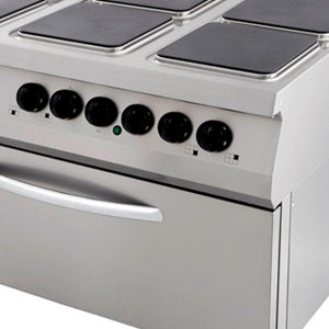 Premium Keukenfornuis - Professioneel - 6 Kookplaten - Drievoudige Unit - 90cm Diepte - incl. Brede Oven - Elektrisch