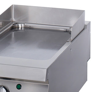 Premium-bakplaat - Professioneel - Glad chroom - Enkele unit - 90cm diep - Gas