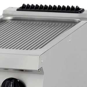 Premium Plancha - Profesional - Cromo Ranurado - Unidad Individual - 90cm de Profundidad - Gas