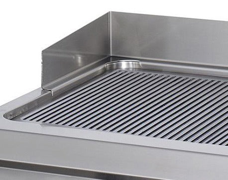Premium-bakplaat - Professioneel - Geribbeld - Dubbele unit - 90cm diep - Gas