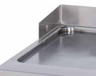 Premium-Grillplatte - Professionell - Glatt verchromt - Einzelgerät - 90 cm tief - Elektrisch