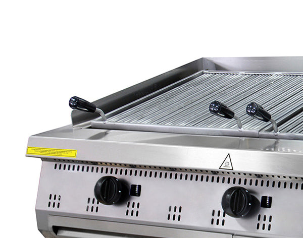 Premium Chargrill - Profesional - 3 Zonas - Unidad Triple - 90cm de Profundidad - Gas