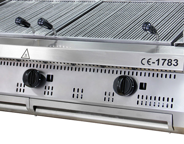 Premium Chargrill - Profesional - 3 Zonas - Unidad Triple - 90cm de Profundidad - Gas