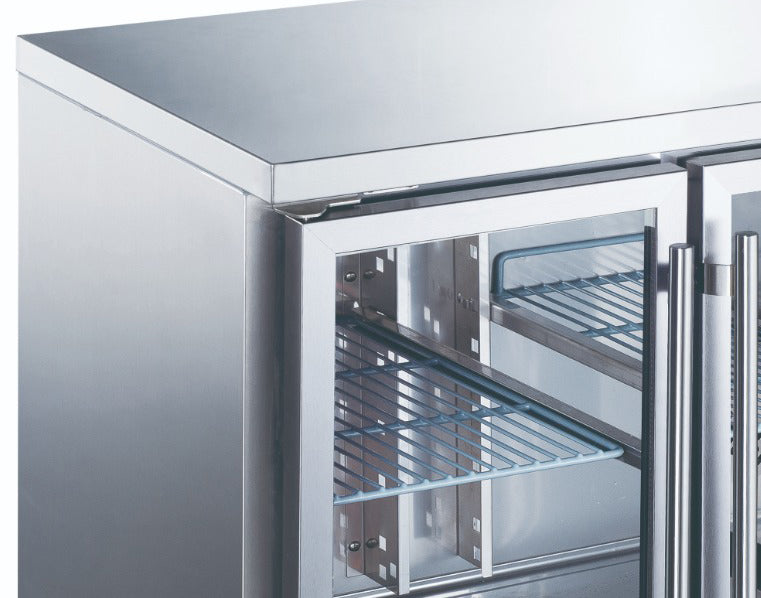 Banco frigorifero - Professionale - 136cm - 2 porte in vetro
