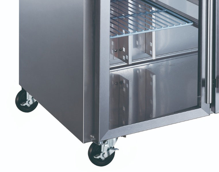 Banco frigorifero - Professionale - 136cm - 2 porte in vetro