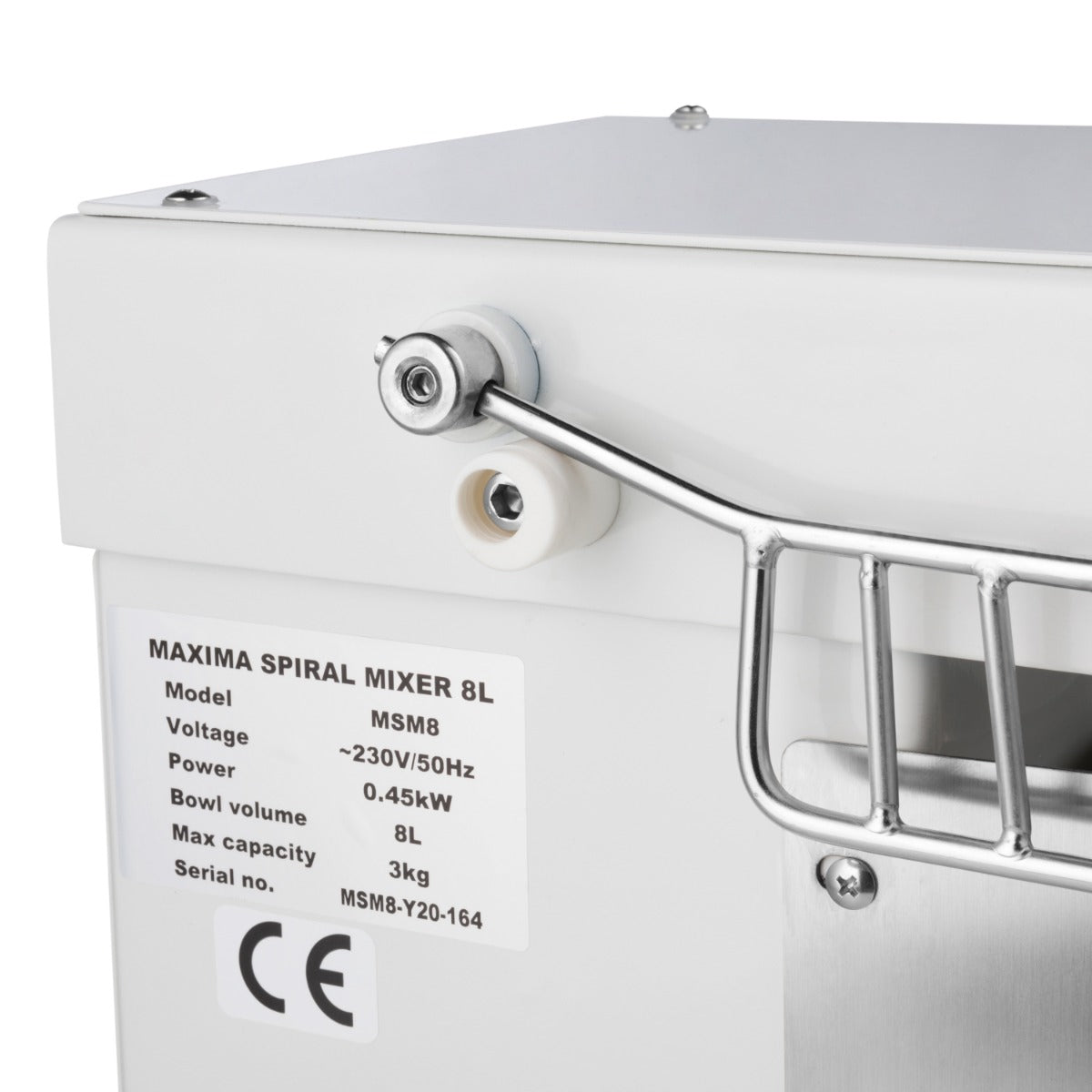 Teigknetmaschine - Professionell - 8L - 4,5kg Teig - Weiß
