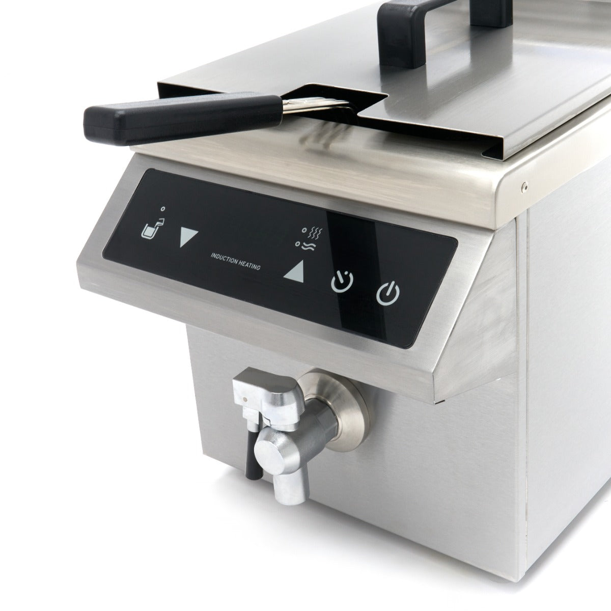 Induktionsfritteuse - Professionell - 8L - 1 Korb - Mit Ablasshahn