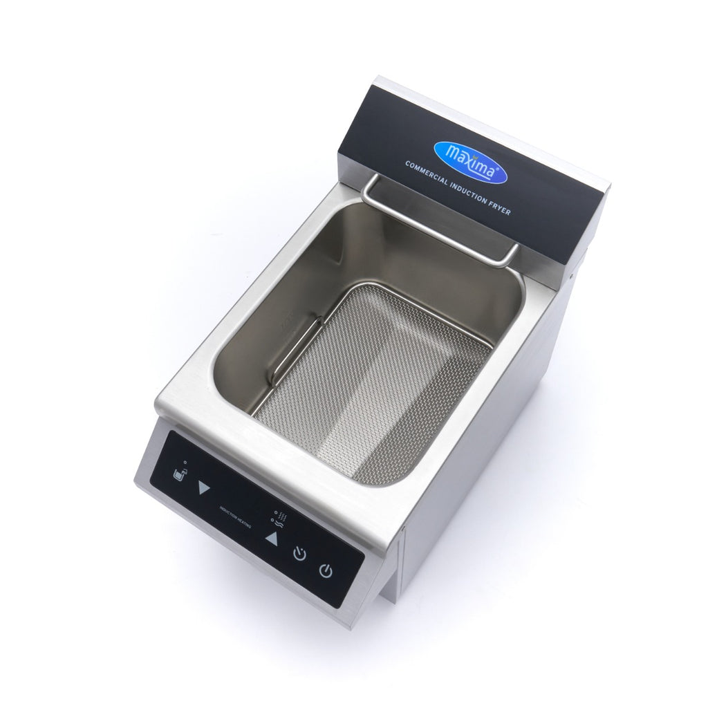 Induktionsfritteuse - Professionell - 8L - 1 Korb - Mit Ablasshahn