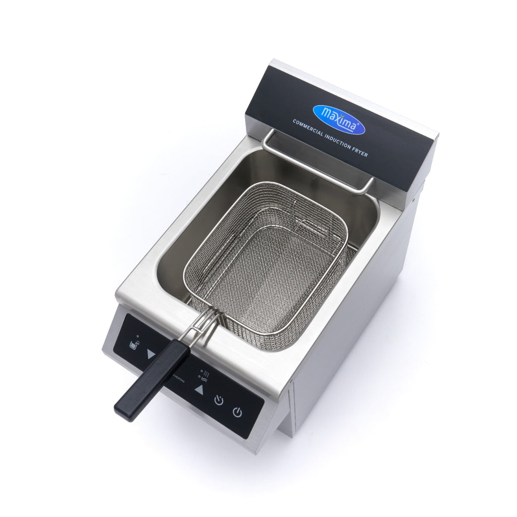 Induktionsfritteuse - Professionell - 8L - 1 Korb - Mit Ablasshahn