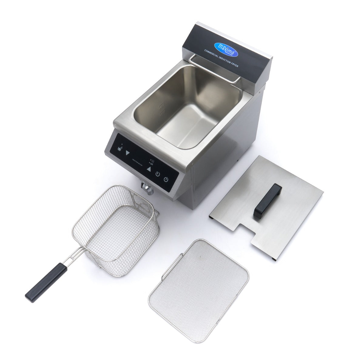Induktionsfritteuse - Professionell - 8L - 1 Korb - Mit Ablasshahn