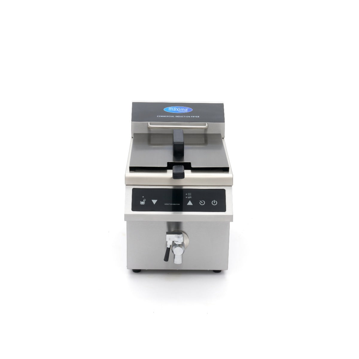 Induktionsfritteuse - Professionell - 8L - 1 Korb - Mit Ablasshahn
