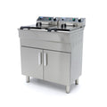 Freidora - Profesional - 2 x 16L - 2 Cestas - con Grifo de Vaciado y Soporte - 230V