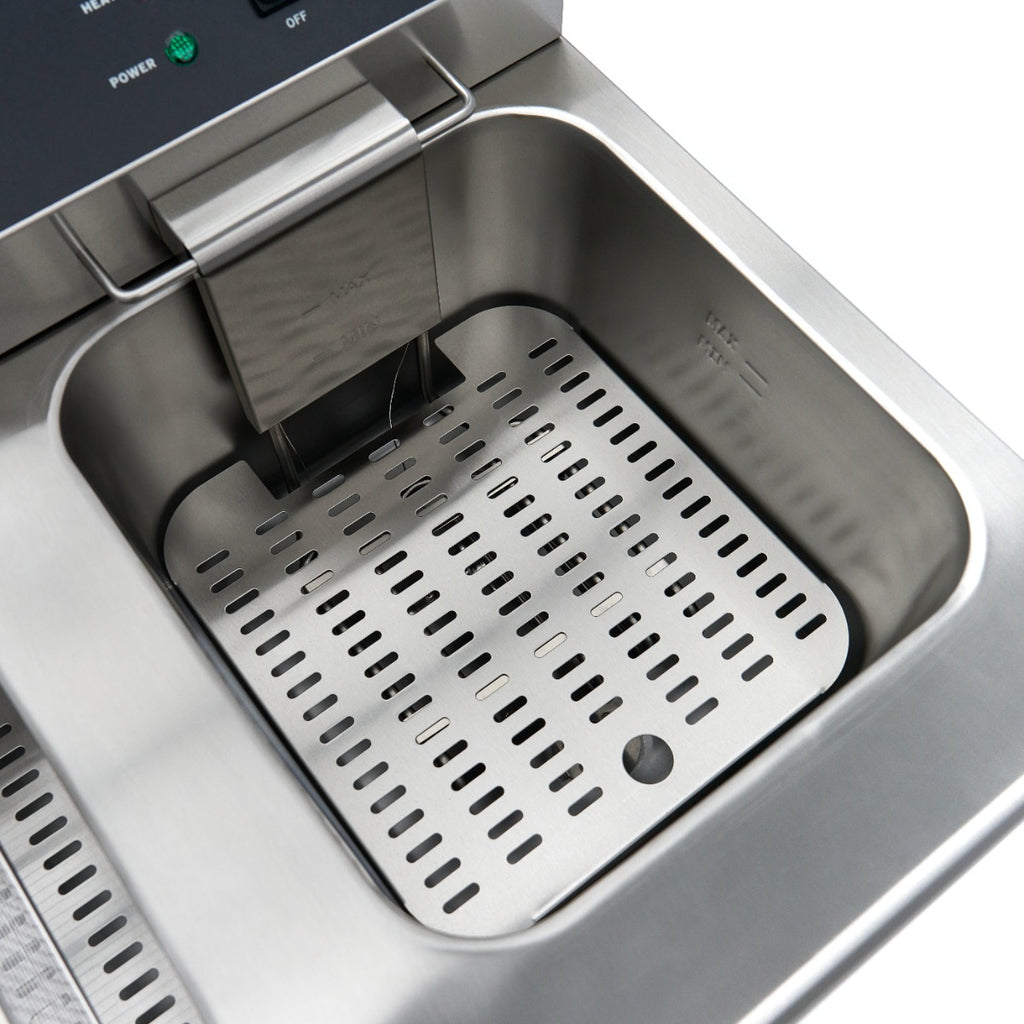 Freidora - Profesional - 2 x 16L - 2 Cestas - con Grifo de Vaciado y Soporte - 230V