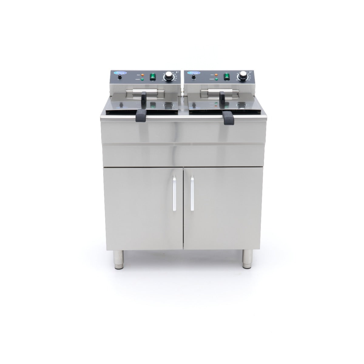 Freidora - Profesional - 2 x 16L - 2 Cestas - con Grifo de Vaciado y Soporte - 230V