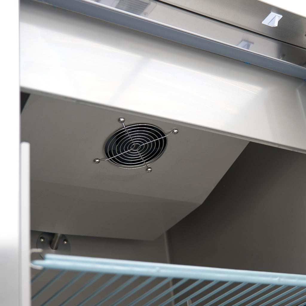 Frigorífico - Profesional - 400L - 3 Estantes Regulables - Acero Inoxidable - sobre Ruedas