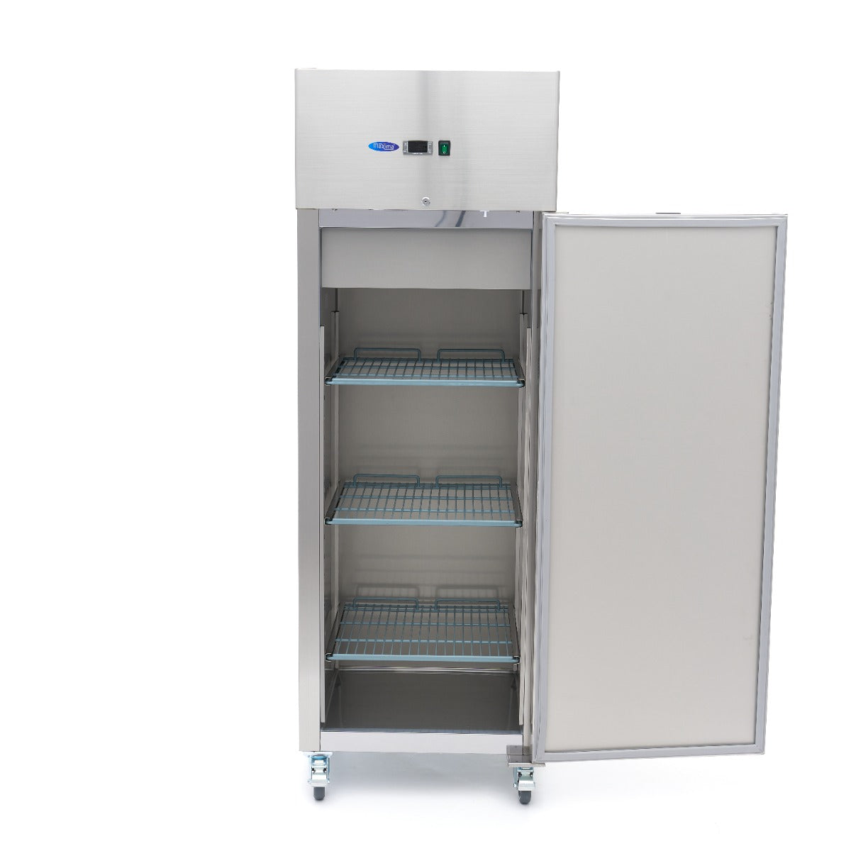 Frigorífico - Profesional - 400L - 3 Estantes Regulables - Acero Inoxidable - sobre Ruedas