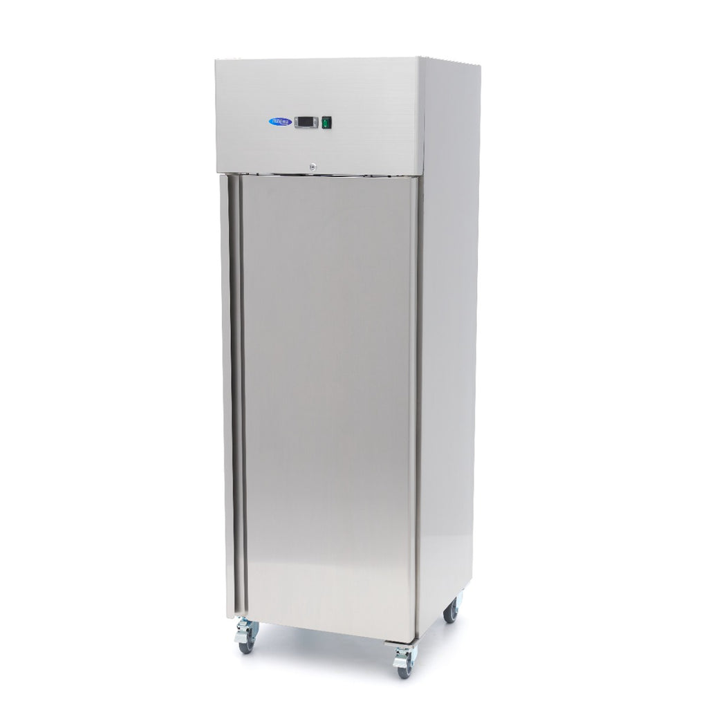 Frigorífico - Profesional - 400L - 3 Estantes Regulables - Acero Inoxidable - sobre Ruedas