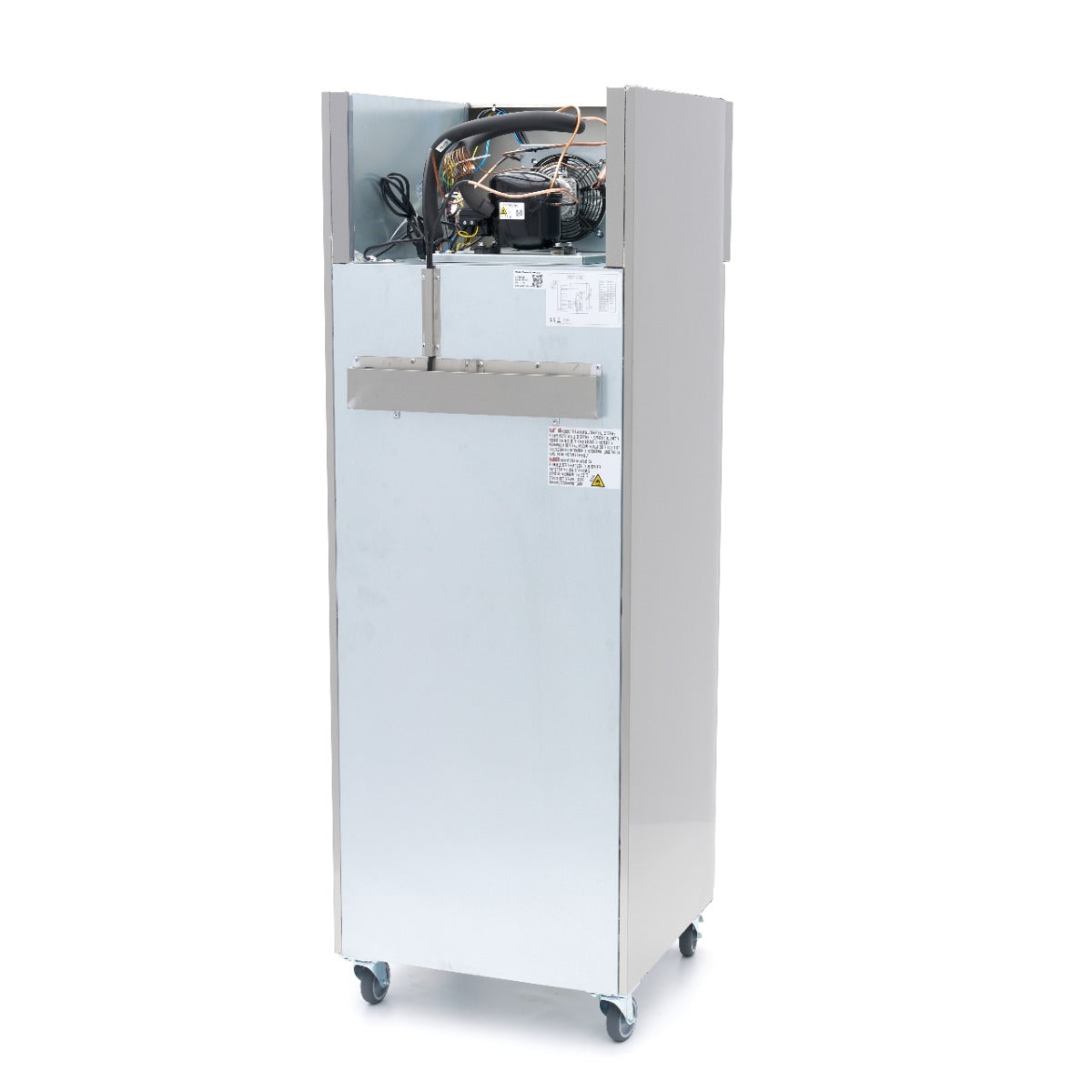 Frigorífico - Profesional - 400L - 3 Estantes Regulables - Acero Inoxidable - sobre Ruedas